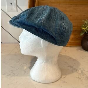 Rare Vintage Scala newsboy cabby peaky blinders denim hat academia size Small